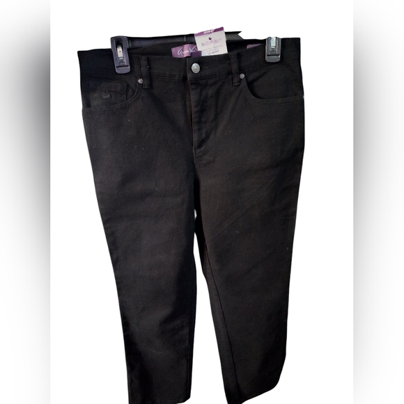 Gloria Vanderbilt Amanda Black Jeans High Rise Classic Tapered  Petite - Picture 16 of 16